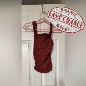 Zara Women’s M Maroon Textured Tank Top NWT